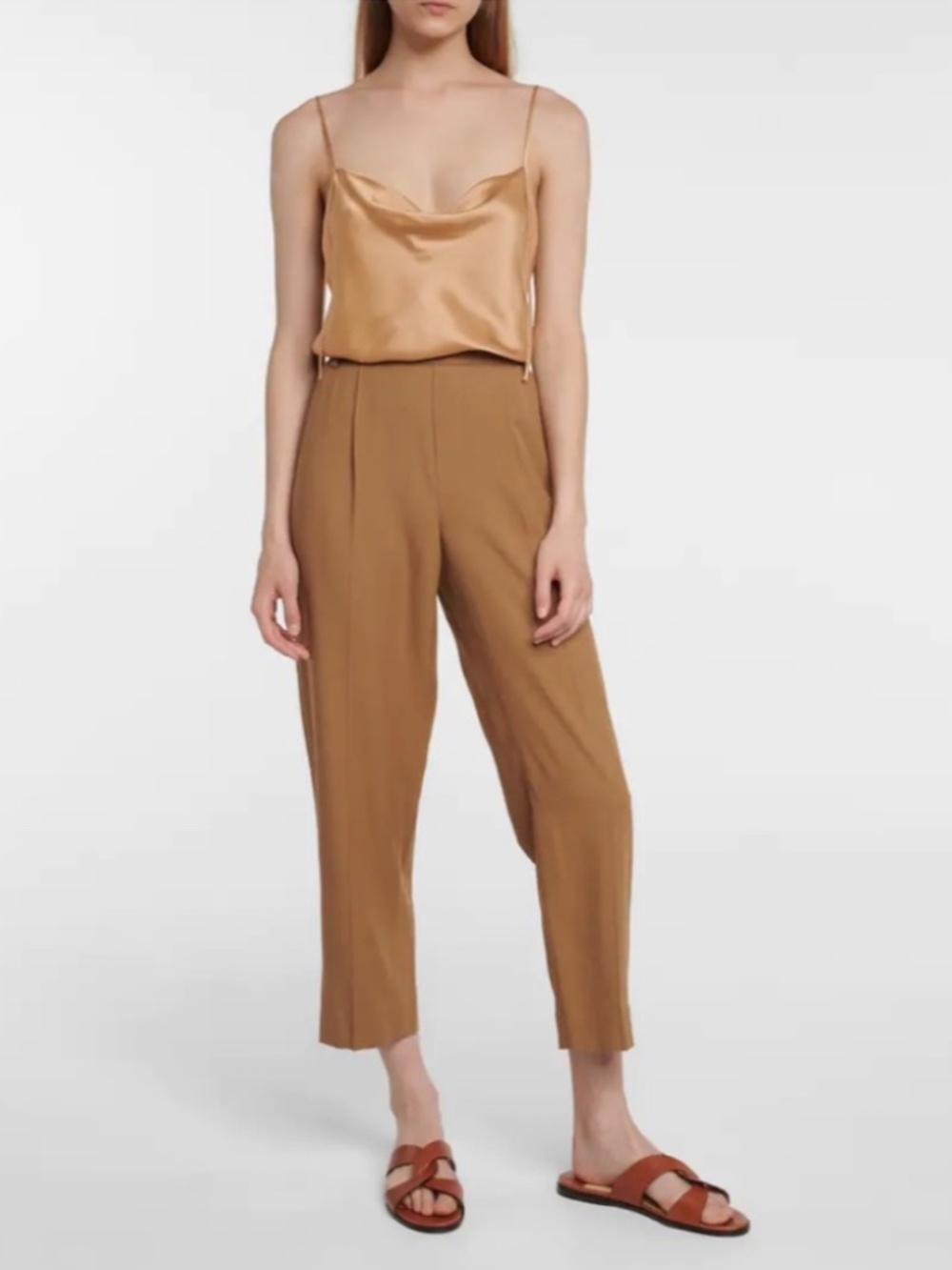Vince Champagne Gold Satin Shimmer Cami Tank Top NWT
